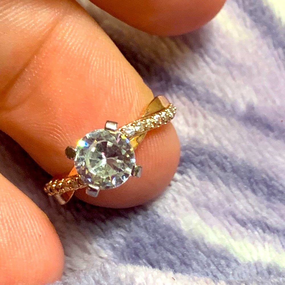 925 Sterling Silver 18k Gold Ring